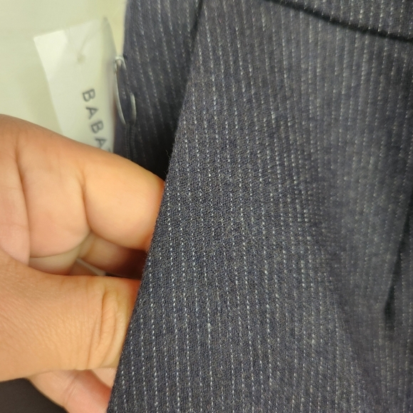 Babaton Conan Atelier Career Wool Cashmere Blend Pants Mini Stripe Navy/Gray 0 - Picture 5 of 12